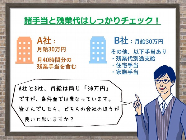 諸手当と残業代はしっかりチェック!