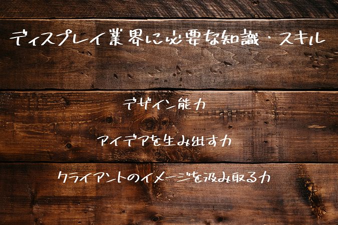 ディスプレイ業界に必要な知識・スキルデザイン能力アイデアを生み出す力クライアントのイメージを汲み取る力