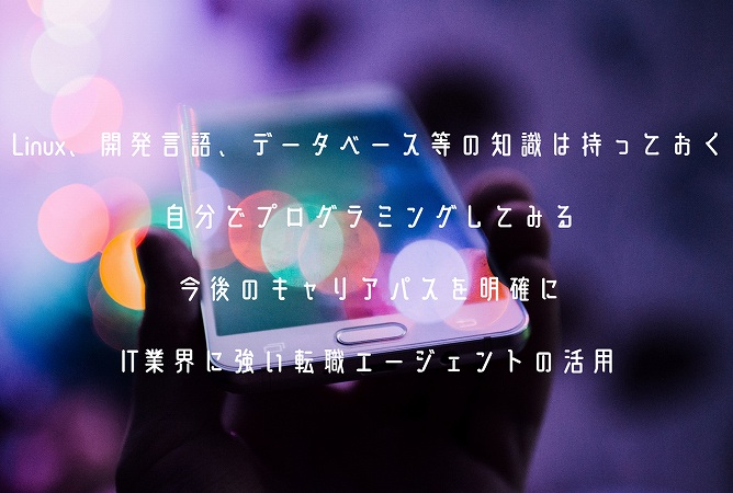 Linux、開発言語、データベース等の知識は持っておく 自分でプログラミングしてみる 今後のキャリアパスを明確に IT業界に強い転職エージェントの活用