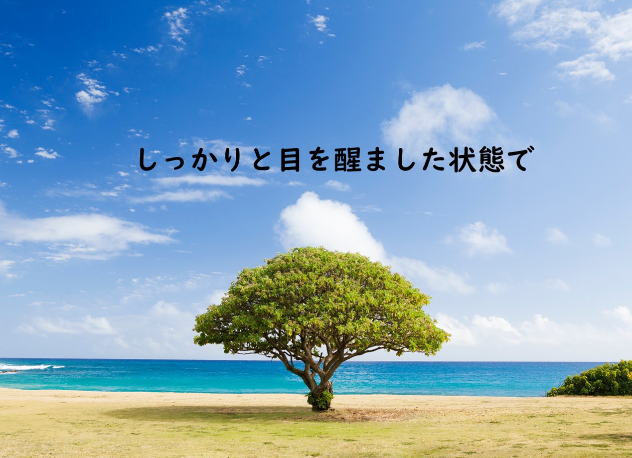 しっかり目を醒ました状態で