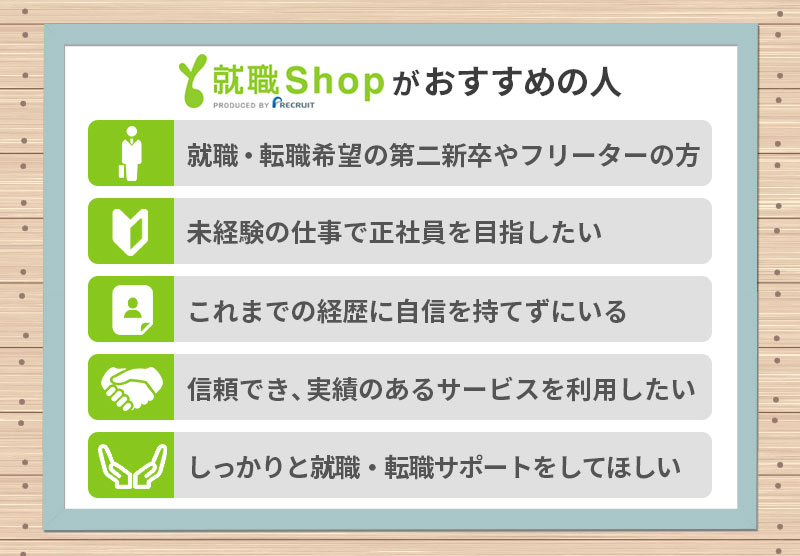 就職Shopこんな方におすすめ