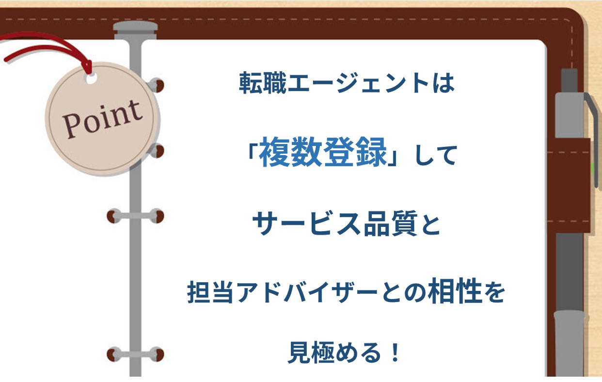 POINT 転職エージェントは「複数登録」してサービス品質と担当アドバイザーとの相性を見極める!