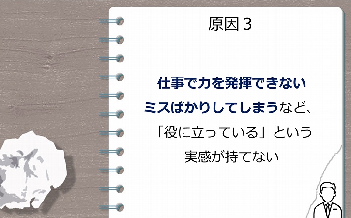 仕事で力を発揮できないミスばかりしてしまうなど、「役に立っている」という実感が持てない