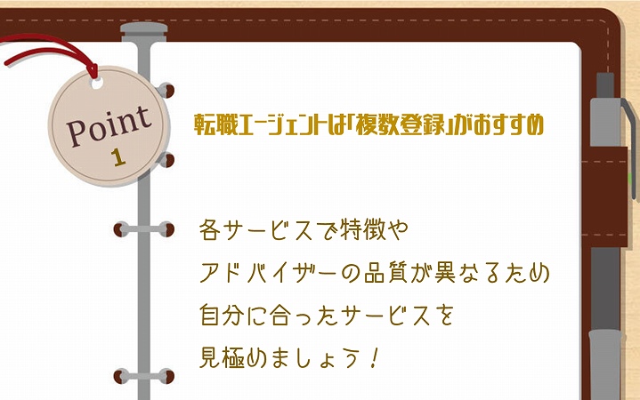 POINT1 転職エージェントは「複数登録」がおすすめ