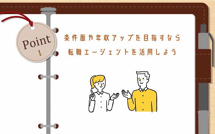 POINT1 条件面や年収アップを目指すなら転職エージェントを活用しよう