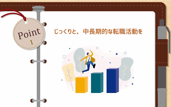POINT1 じっくりと、中長期的な転職活動を