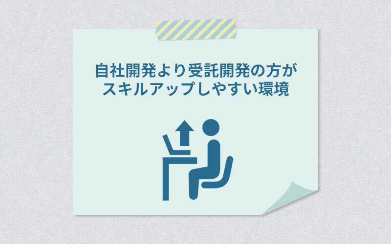 自社開発より受託開発の方がスキルアップしやすい環境