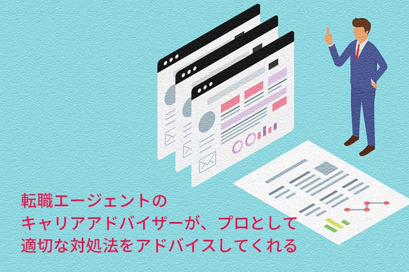 転職エージェントのキャリアアドバイザーが、プロとして適切な対処法をアドバイスしてくれる