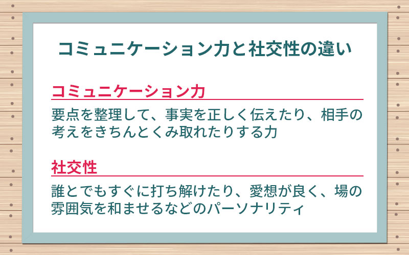 コミュニケーション力と社交性の違い