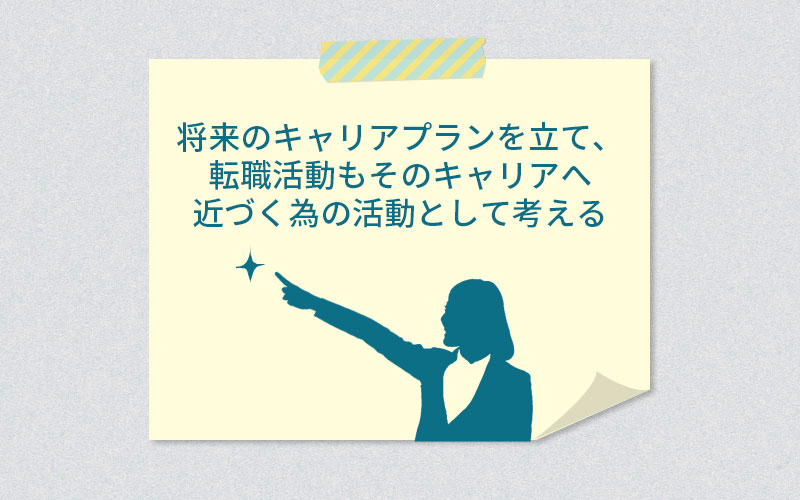 将来のキャリアプランを立て、転職活動もそのキャリアに近づくための活動として考える