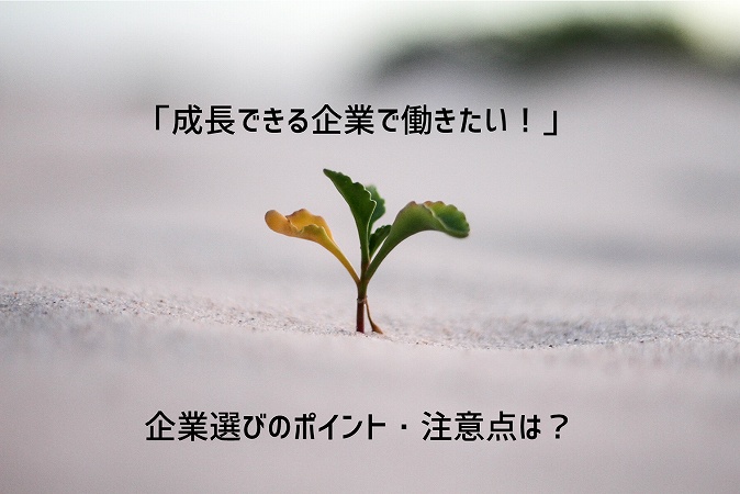 「成長できる企業で働きたい!」企業選びのポイント・注意点は?