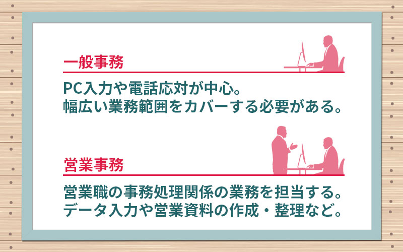 一般事務と営業事務
