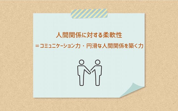 人間関係に対する柔軟性=コミュニケーション力・円滑な人間関係を築く力