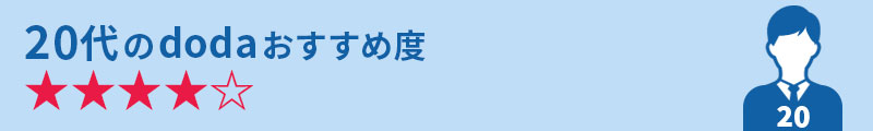 20代のdodaおすすめ度★★★★☆