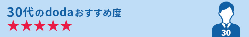 30代のdodaおすすめ度★★★★★