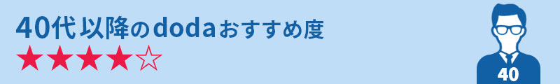 40代のdodaおすすめ度★★★★☆