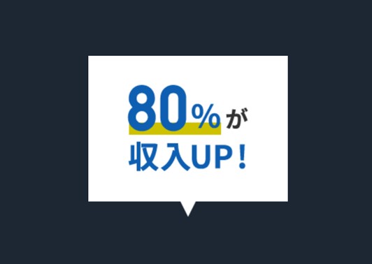 80%以上が収入アップ