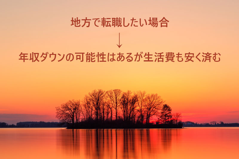 地方で転職したい場合は年収ダウンの可能性はあるが生活費も安く済む