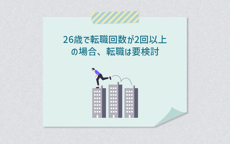 26歳で転職回数が2回以上の場合、転職は要検討