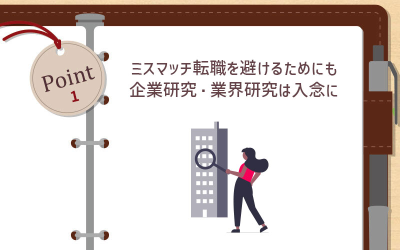 ミスマッチ転職を避けるためにも企業研究・業界研究は入念に