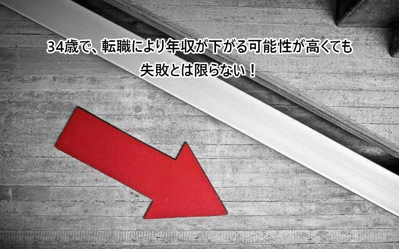 34歳で、転職により年収が下がる可能性が高くても失敗とは限らない!
