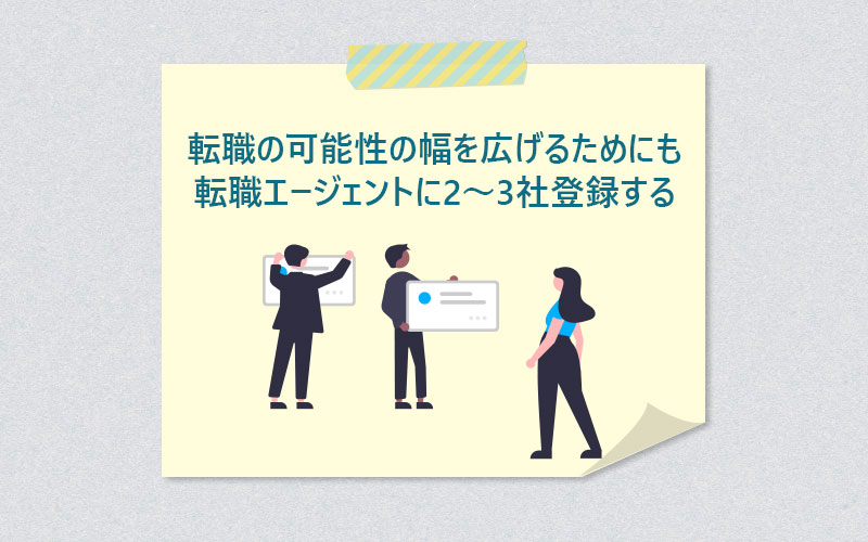 転職の可能性の幅を広げるためにも転職エージェントに2~3社登録する
