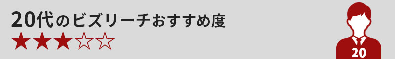 20代のビズリーチおすすめ度★★★☆☆