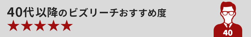40代のビズリーチおすすめ度★★★★★