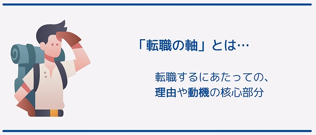 転職の「軸」とは… 転職するにあたっての、理由や動機の核心部分