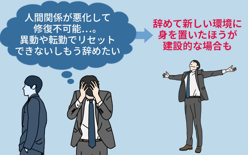 人間関係が悪化して修復不可能…。という場合