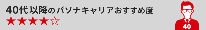 40代のパソナキャリアおすすめ度★★★★☆