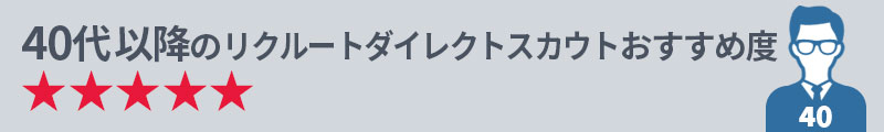 40代のリクルートダイレクトスカウトおすすめ度★★★★★