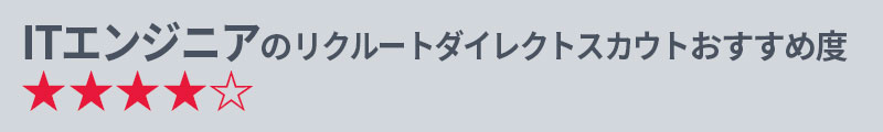 ITエンジニアのリクルートダイレクトスカウトおすすめ度★★★★☆