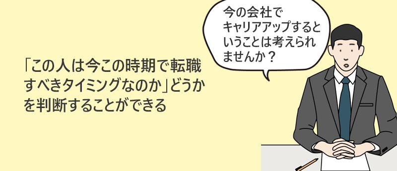 時期を待ってくれる。または、転職せず今の仕事を続けるという選択肢も与えてくれる