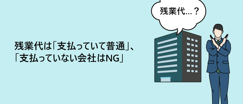 残業代は「支払っていて普通」、「支払っていない会社はNG」