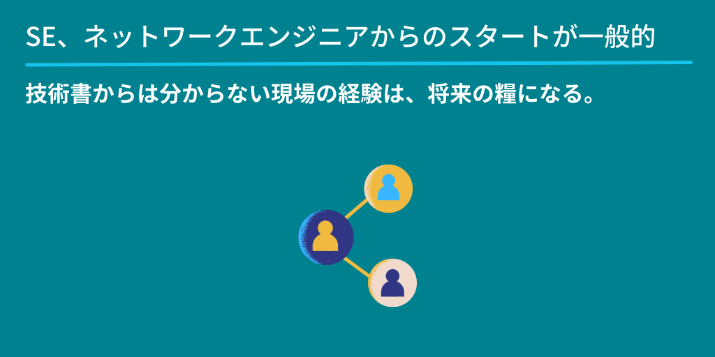 SE、ネットワークエンジニアからのスタートが一般的:技術書からは分からない現場の経験は、将来の糧になる。