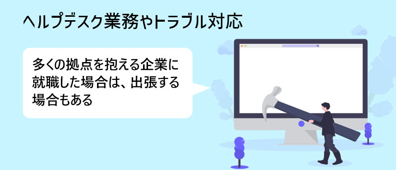 ヘルプデスク業務やトラブル対応