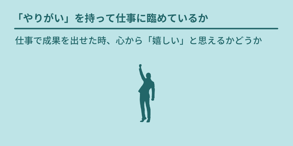 「やりがい」を持って仕事に臨めているか:仕事で成果を出せた時、心から「嬉しい」と思えるかどうか