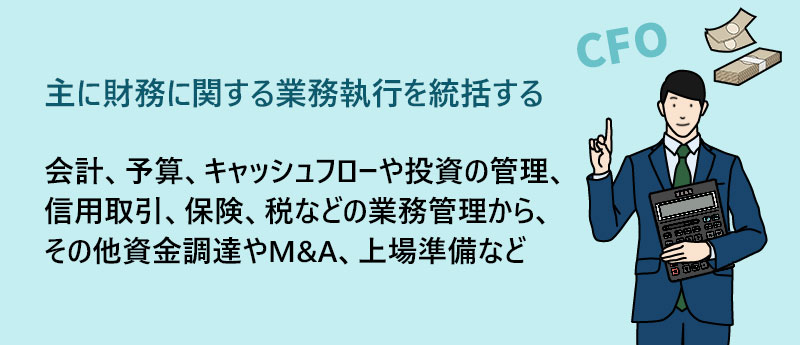 主に財務に関する業務執行を統括する