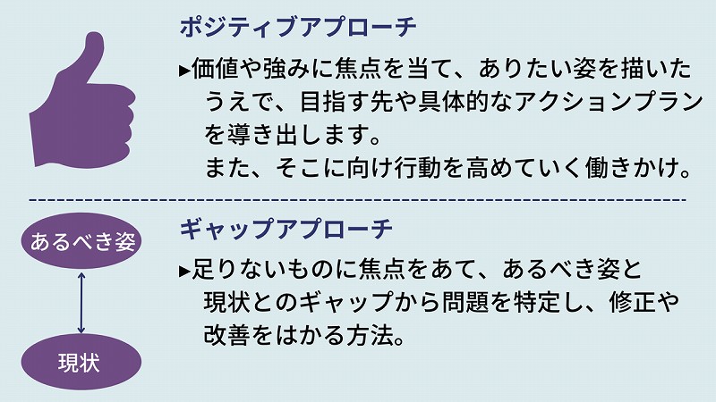ポジティブアプローチとギャップアプローチ