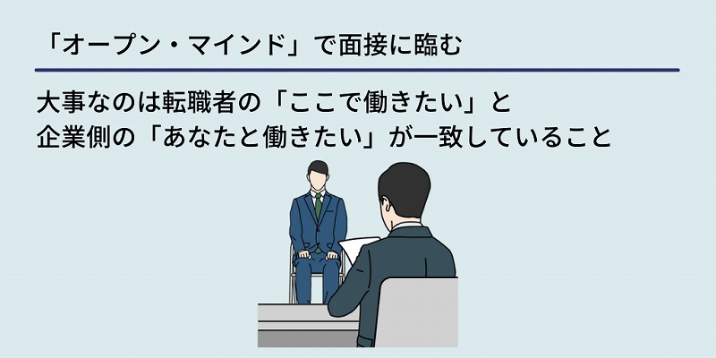 「オープン・マインド」で面接に臨む:大事なのは転職者の「ここで働きたい」と企業側の「あなたと働きたい」が一致していること