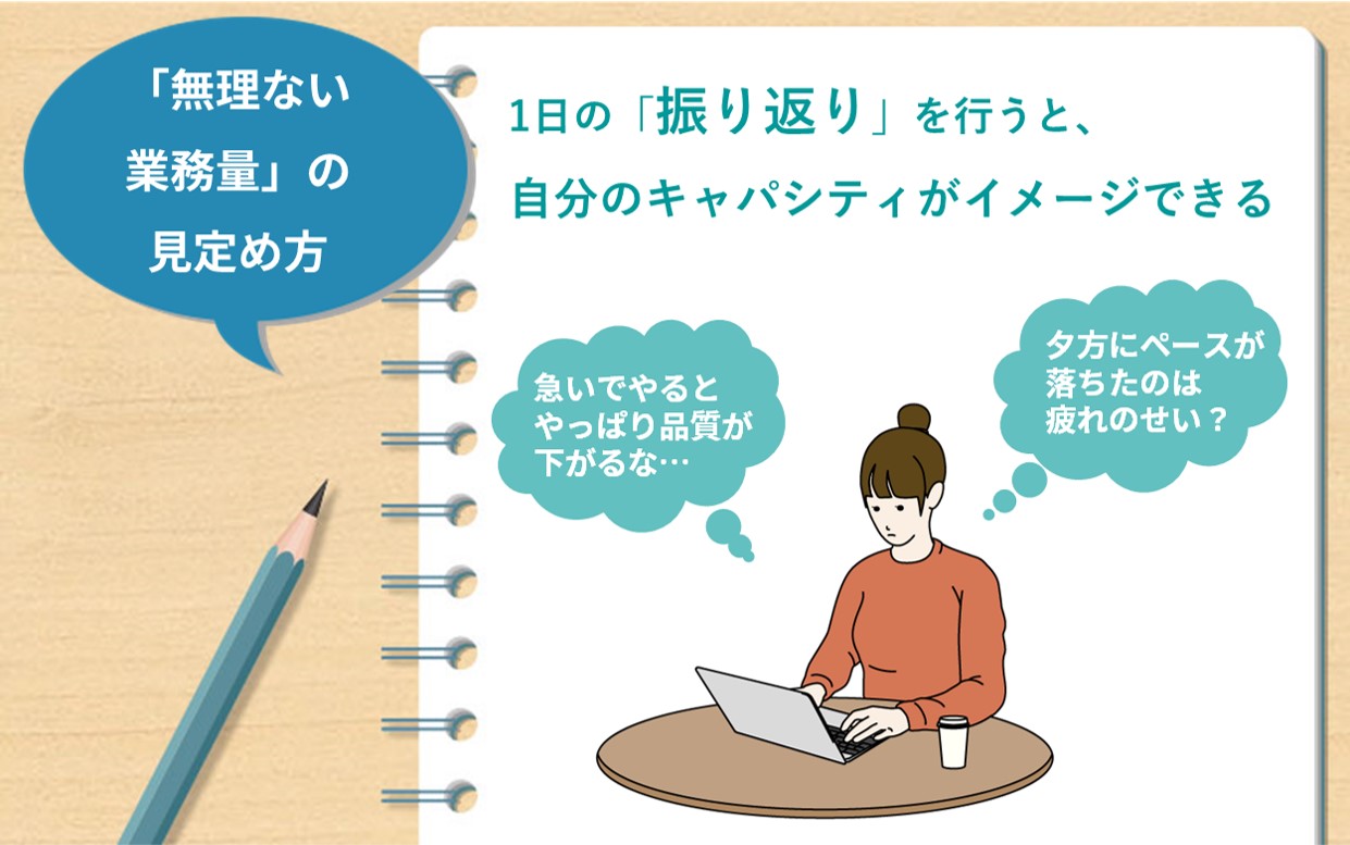 「無理ない業務量」の見定め方 1日の「振り返り」を行うと、自分のキャパシティがイメージできる