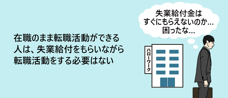 在職のまま転職活動ができる人は、失業給付をもらいながら転職活動をする必要はない
