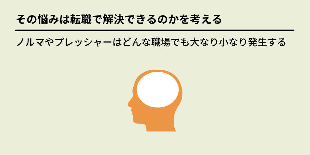その悩みは転職で解決できるのかを考える:ノルマやプレッシャーはどんな職場でも大なり小なり発生する