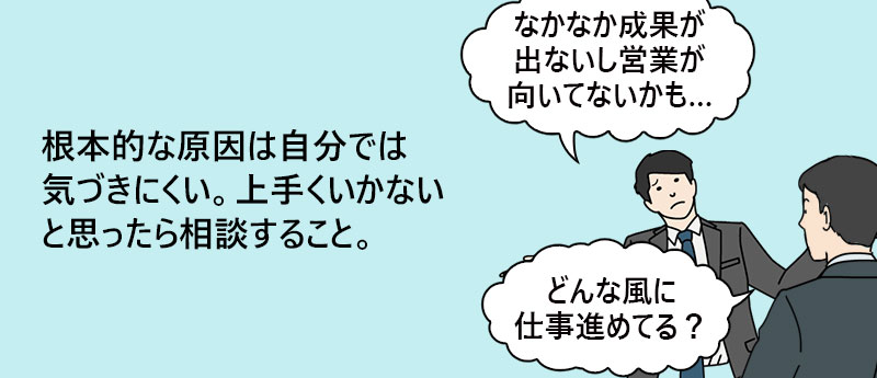 根本的な原因は自分では気づきにくい。上手くいかないと思ったら相談すること。