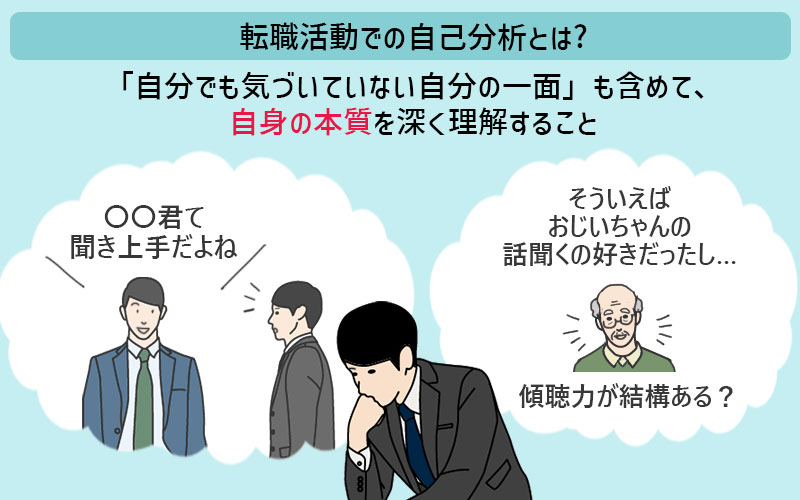 転職活動での自己分析とは?「自分でも気づいていない自分の一面」も含めて、 自身の本質を深く理解すること