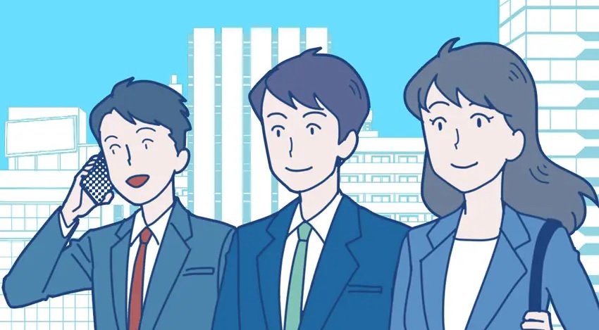 転職活動を行う社会人男女