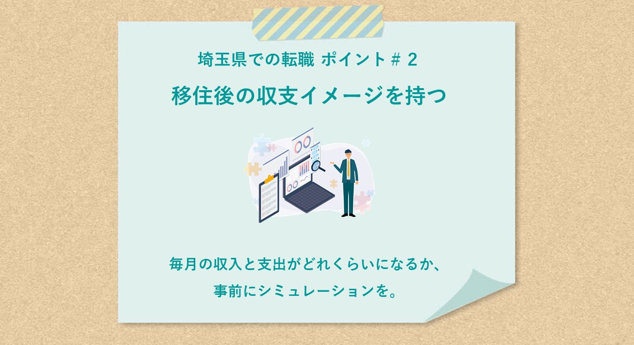 移住後の収支イメージを持つ ●毎月の収入と支出がどれくらいになるか、事前にシミュレーションを。