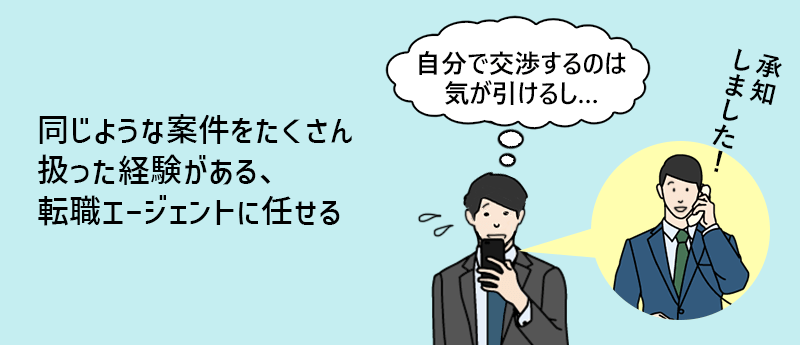 同じような案件をたくさん扱った経験がある、転職エージェントに任せる