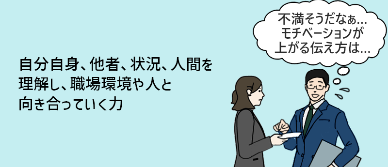自分自身、他者、状況、人間を理解し、職場環境や人と向き合っていく力